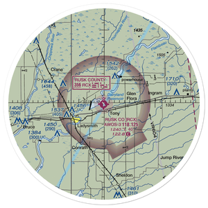 Rusk County Airport (RCX) VFR Sectional Sticker (30 mile)