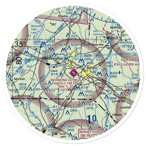 Richmond County Airport (RCZ) VFR Sectional Sticker (30 mile)