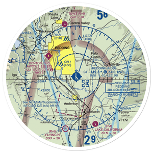 Redding Municipal Airport (RDD) VFR Sectional Sticker (30 mile)