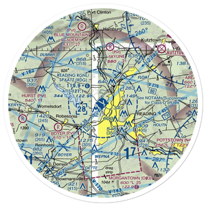 Reading Regional Carl A Spaatz Field (RDG) VFR Sectional Sticker (30 mile)