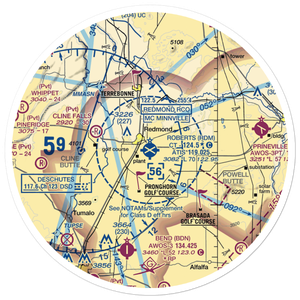 Roberts Field (RDM) VFR Sectional Sticker (30 mile)