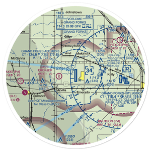 Grand Forks Air Force Base (RDR) VFR Sectional Sticker (30 mile)