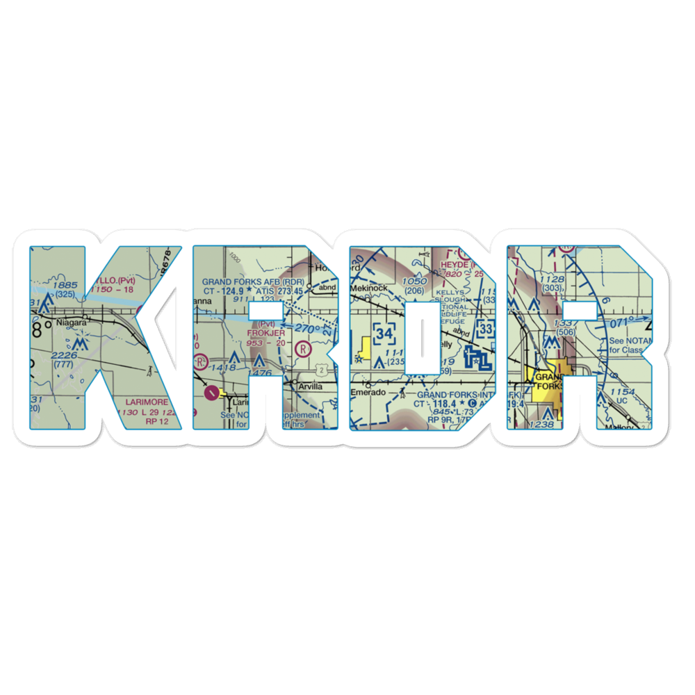 Grand Forks Air Force Base (RDR) VFR Sectional Sticker 