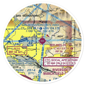 Redlands Municipal Airport (REI) VFR Sectional Sticker (20 mile)