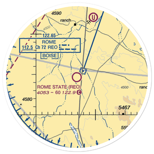 Rome State Airport (REO) VFR Sectional Sticker (20 mile)