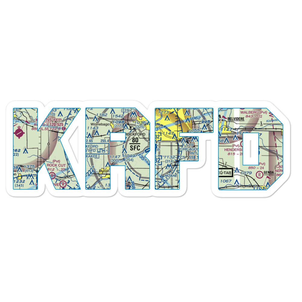 Chicago Rockford International Airport (RFD) VFR Sectional Sticker 