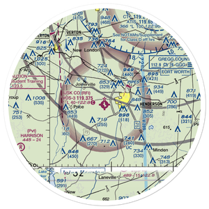 Rusk County Airport (RFI) VFR Sectional Sticker (30 mile)