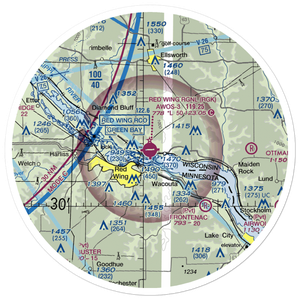 Red Wing Regional Airport (RGK) VFR Sectional Sticker (30 mile)