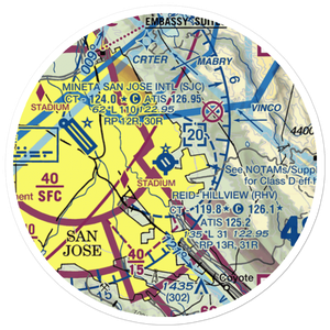 Reid-Hillview Airport of Santa Clara County (RHV) VFR Sectional Sticker (20 mile)