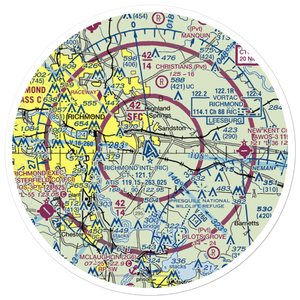 Richmond International Airport (RIC) VFR Sectional Sticker (30 mile)