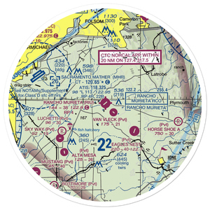 Rancho Murieta Airport (RIU) VFR Sectional Sticker (30 mile)