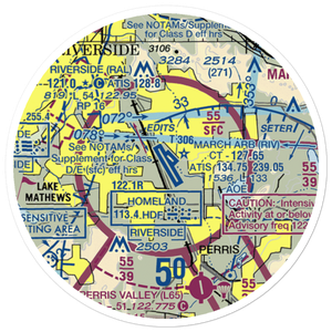 March ARB Airport (RIV) VFR Sectional Sticker (20 mile)