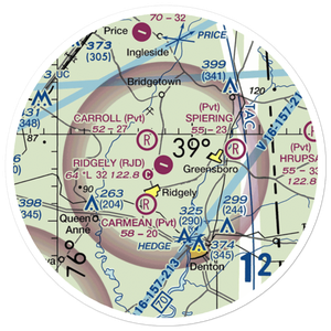 Ridgely Airpark (RJD) VFR Sectional Sticker (20 mile)