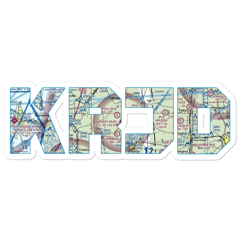 Ridgely Airpark (RJD) VFR Sectional Sticker 