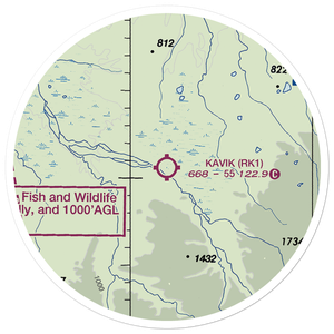 Kavik Strip (RK1) VFR Sectional Sticker (20 mile)