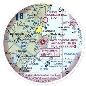 Knox County Regional Airport (RKD) VFR Sectional Sticker (20 mile)