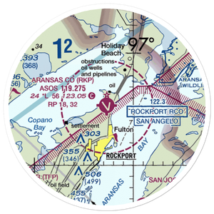 Aransas County Airport (RKP) VFR Sectional Sticker (20 mile)