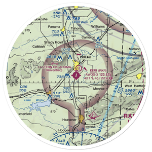 Robert S Kerr Airport (RKR) VFR Sectional Sticker (30 mile)