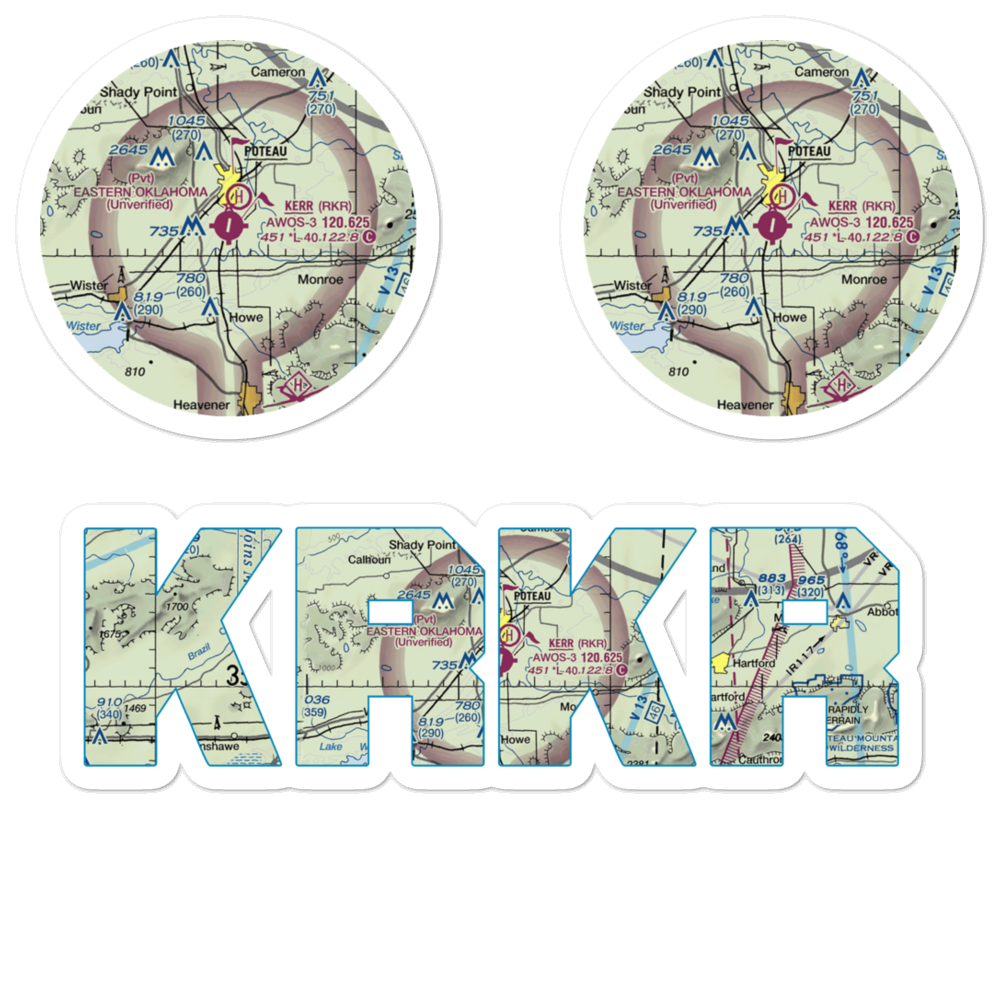 Robert S Kerr Airport (RKR) VFR Sectional Sticker Pack 