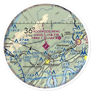 Rockwood Municipal Airport (RKW) VFR Sectional Sticker (20 mile)