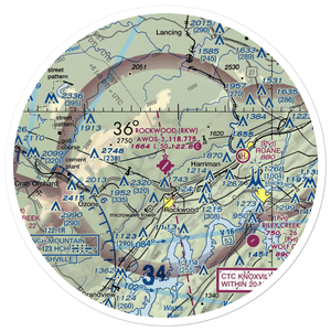 Rockwood Municipal Airport (RKW) VFR Sectional Sticker (30 mile)