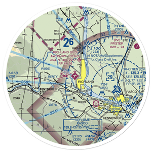 Richland Airport (RLD) VFR Sectional Sticker (30 mile)