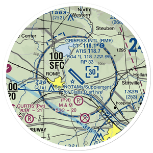Griffiss International Airport (RME) VFR Sectional Sticker (20 mile)