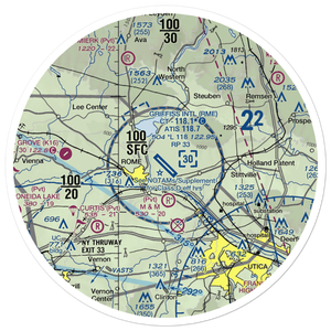 Griffiss International Airport (RME) VFR Sectional Sticker (30 mile)
