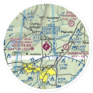 Richard B Russell Airport (RMG) VFR Sectional Sticker (20 mile)
