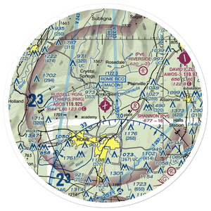 Richard B Russell Airport (RMG) VFR Sectional Sticker (30 mile)