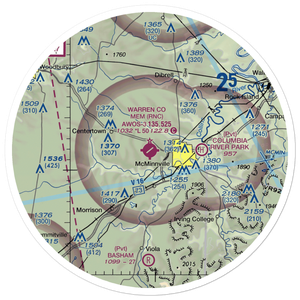Warren County Memorial Airport (RNC) VFR Sectional Sticker (30 mile)