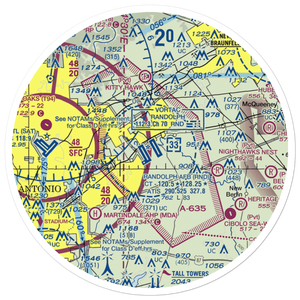 Randolph Air Force Base (RND) VFR Sectional Sticker (30 mile)