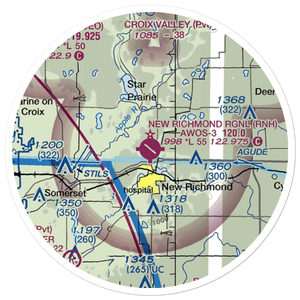 New Richmond Regional Airport (RNH) VFR Sectional Sticker (20 mile)