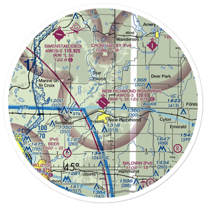 New Richmond Regional Airport (RNH) VFR Sectional Sticker (30 mile)