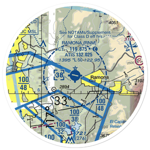 Ramona Airport (RNM) VFR Sectional Sticker (20 mile)