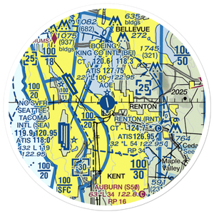 Renton Municipal Airport (RNT) VFR Sectional Sticker (20 mile)