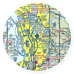 Renton Municipal Airport (RNT) VFR Sectional Sticker (30 mile)