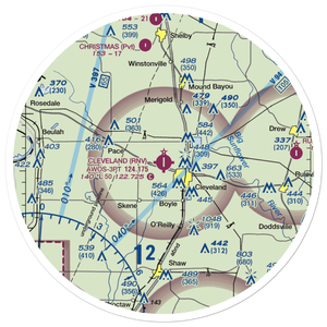 Cleveland Municipal Airport (RNV) VFR Sectional Sticker (30 mile)