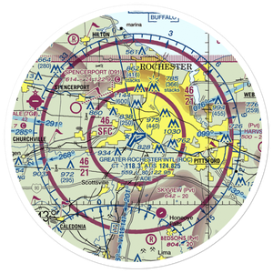 Greater Rochester International Airport (ROC) VFR Sectional Sticker (30 mile)