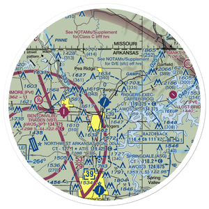 Rogers Municipal Airport-Carter Field (ROG) VFR Sectional Sticker (30 mile)