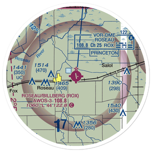 Roseau Municipal Rudy Billberg Field (ROX) VFR Sectional Sticker (20 mile)