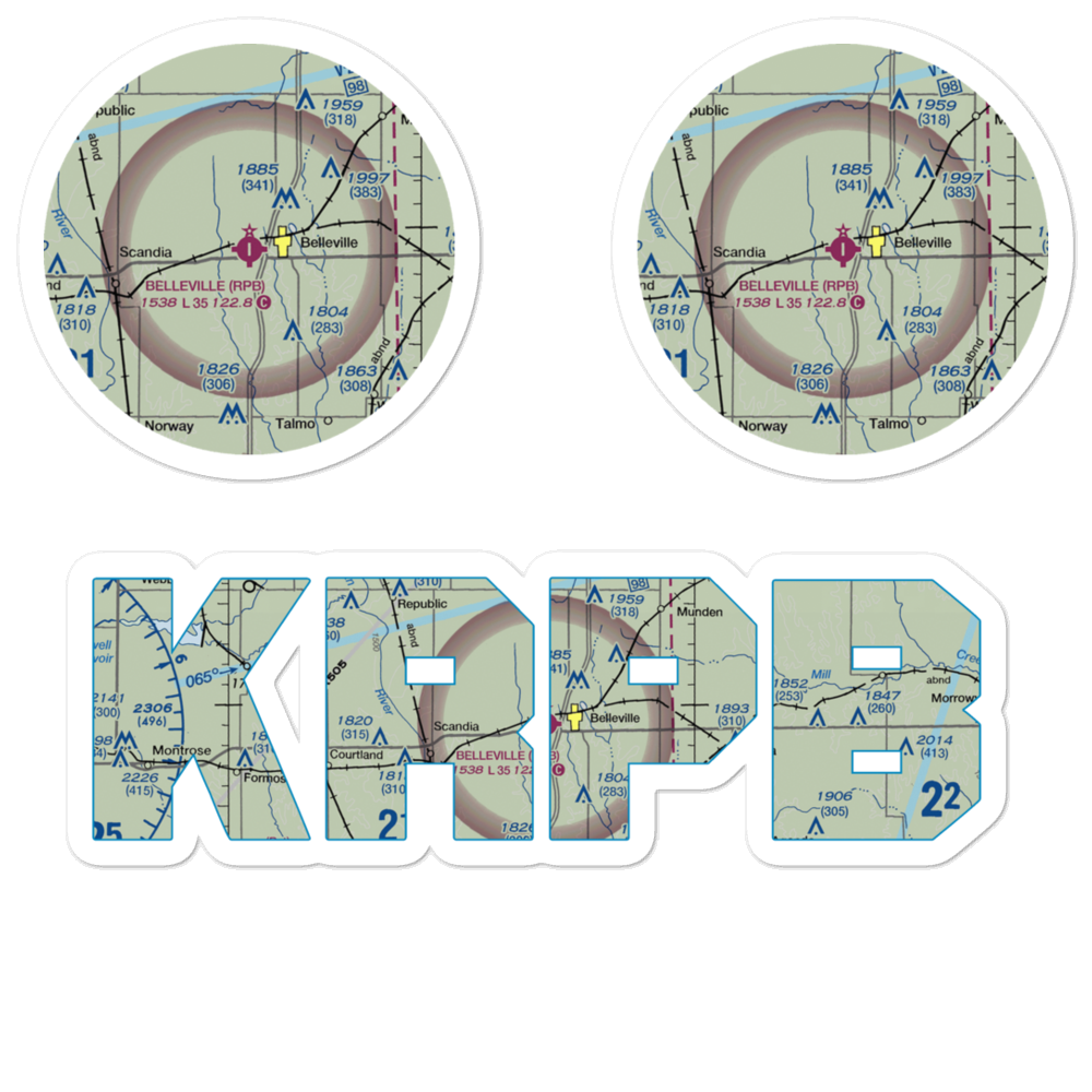 Belleville Municipal Airport (RPB) VFR Sectional Sticker Pack 