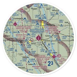 Rice Lake Regional Airport - Carl's Field (RPD) VFR Sectional Sticker (30 mile)