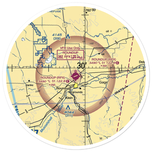 Roundup Airport (RPX) VFR Sectional Sticker (30 mile)