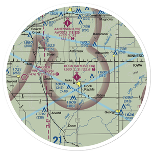 Rock Rapids Municipal Airport (RRQ) VFR Sectional Sticker (30 mile)