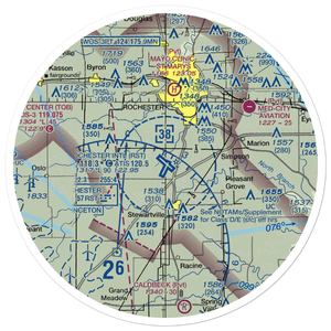 Rochester International Airport (RST) VFR Sectional Sticker (30 mile)