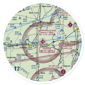 Robinson Municipal Airport (RSV) VFR Sectional Sticker (30 mile)