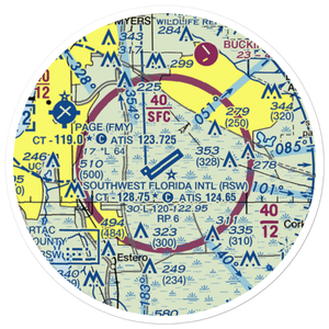 Southwest Florida International Airport (RSW) VFR Sectional Sticker (20 mile)