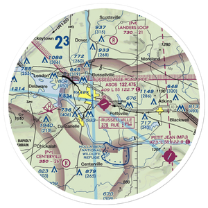 Russellville Regional Airport (RUE) VFR Sectional Sticker (30 mile)