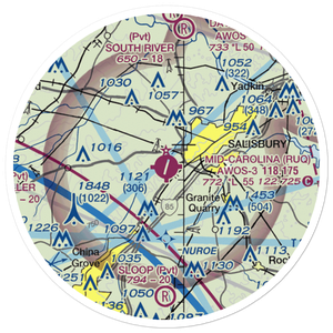Mid-Carolina Regional Airport (RUQ) VFR Sectional Sticker (20 mile)